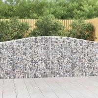 Berkfield Home Arched Gabion Baskets 7 pcs 400x30x100/120 cm Galvanised Iron in Silver