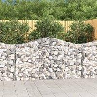 Berkfield Home Arched Gabion Baskets 12 pcs 200x50x100/120 cm Galvanised Iron in Silver
