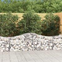Berkfield Home Arched Gabion Baskets 9 pcs 200x50x60/80 cm Galvanised Iron in Silver