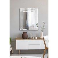 MirrorOutlet Oakley All Glass Triple Edge Bevelled Mirror 68 x 58 CM in Silver | Size: 1 Pack