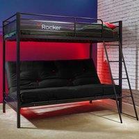 Stronghold Triple Sleeper Bunk Bed, Single High Sleeper & Double Futon