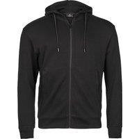 TEE JAYS Men's Ribber Interlock Full Zip Hoodie in Black | Size: 2XL