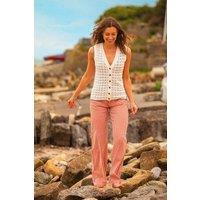 Brakeburn Women's Stripe Straight Leg Jeans in Red | Size: 16