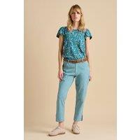 Brakeburn Women's Cropped Blake Trousers in Blue | Size: 18