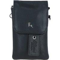 Ashwood Leather Women's 'York' Real Leather Smartphone Crossbody Bag in Black