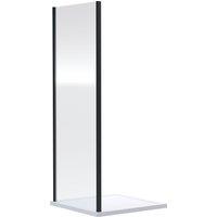 Balterley Ruwa 6mm Toughened Safety Glass Side Panel 1900 x 700mm Matt Black