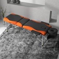 HOMCOM Portable Massage Table Beauty Therapy Couch Bed Spa Aluminum in Orange | Size: Single