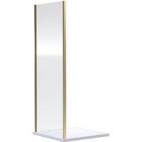 Balterley 6mm Toughened Safety Glass Side Panel - 1900 x 800mm - Brushed Brass in Metallics