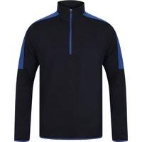 Finden & Hales Men's Contrast Panel Quarter Zip Midlayer in Dark Navy | Size: XS
