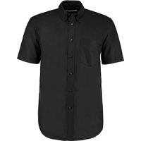Kustom Kit Men's Workwear Oxford Classic Short-Sleeved Shirt in Black | Size: 19 inches