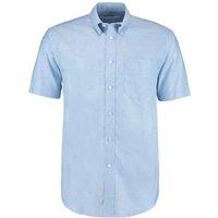Kustom Kit Men's Workwear Oxford Classic Short-Sleeved Shirt in Light Blue | Size: 19 inches