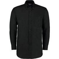 Kustom Kit Men's Oxford Classic Long-Sleeved Shirt in Black | Size: 19 inches