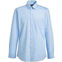 Brook Taverner Men's Rapino Poplin Long-Sleeved Formal Shirt in Blue | Size: 19 inches