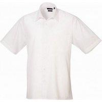 Premier Men's Short Sleeve Poplin Shirt in White | Size: 19 inches