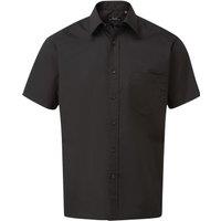 Premier Men's Short Sleeve Poplin Shirt in Black | Size: 19 inches