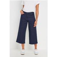 M&Co Women's Wide Leg Cropped Jeans in Indigo | Size: 14