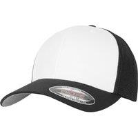 Flexfit by Yupoong Coloured Front Mesh Trucker Cap in Black | Size: S/M