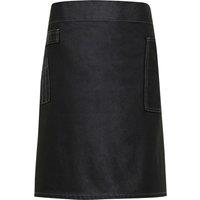 Premier Division Waxed Look Denim Waist Apron in True Black