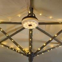 mysmartbuy Solar or USB Powered Gazebo Light with Retractable String Lighting in White