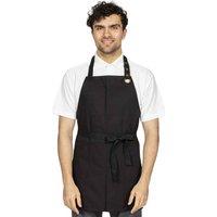 Dennys Canvas Front Slit Bib Apron in Black