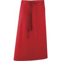 Premier Colours Bar Apron Workwear (Long Continental Style) in Red