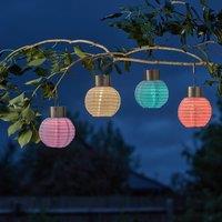 mysmartbuy Set of 4 Solar Powered Colourful Chinese Style Garden Lanterns