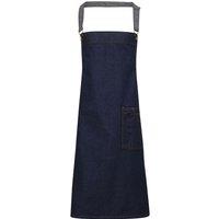 Premier District Waxed Look Denim Bib Apron in Indigo