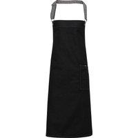 Premier District Waxed Look Denim Bib Apron in True Black