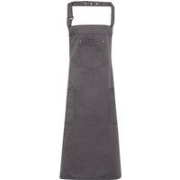 Premier Chino Cotton Bib Apron in Dark Grey