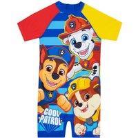 Paw Patrol Boy's Chase, Marshall & Rubble Swimsuit in Blue | Size: 4-5 Years