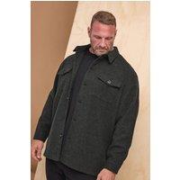 BadRhino Men's Button Down Shacket in Charcoal | Size: 5-6XL