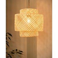 Dibor Traditional Bamboo Easy Fit Decor Ceiling Shade H30 x D30cm in Beige
