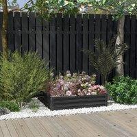 OUTSUNNY Raised Garden Bed Metal Garden Flower Vegetable Planter in Grey