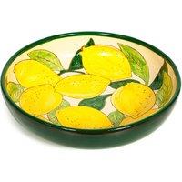 Verano Spanish Ceramics Signature Lemons Hand Painted Ceramic Kitchen Dining Salad/Fruit Bowl (Diam) 27cm
