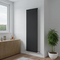 Agadon Neo Oval Tube Designer Radiator in Dark Grey | Size: 1000mm x 584mm