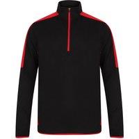 Finden & Hales Men's Contrast Panel Quarter Zip Midlayer in Black | Size: XL