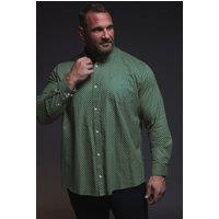 BadRhino Men's Geometric Print Party Shirt in Green | Size: 5-6XL