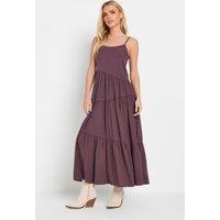 PixieGirl Women's Petite Acid Wash Asymmetric Dress in Burgundy | Size: 14