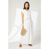 Principles Women's Broderie Maxi Skirt in Ivory | Size: 14