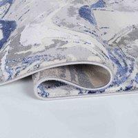 Desire Rugs Modern Styra Abstract Area Rugs Luxury for Bedroom, Living Room, & Hallway in Navy | Size: 60 cm x 220 cm