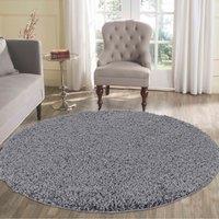 Desire Rugs Modern Elegant Soft Shaggy Rug for Living Rooms - Stylish Area Rugs in Dark Grey | Size: 120 cm diameter