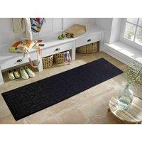 Desire Rugs Ivy Anti-Slip Cubed Trellis Design Doormat - Machine Washable for Easy Care in Black | Size: 120 cm x 160 cm