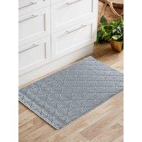 Desire Rugs Ivy Anti-Slip Trellis Design Doormat - Machine Washable for Easy Care in Silver | Size: 120 cm x 160 cm