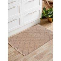 Desire Rugs Ivy Anti-Slip Trellis Design Doormat - Machine Washable for Easy Care in Beige | Size: 60 cm x 220 cm