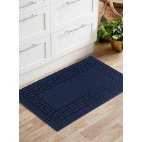 Desire Rugs Ivy Anti-Slip Greek Key Design Doormat - Machine Washable for Easy Care in Navy | Size: 120 cm x 160 cm