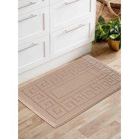 Desire Rugs Ivy Anti-Slip Greek Key Design Doormat - Machine Washable for Easy Care in Beige | Size: 60 cm x 220 cm