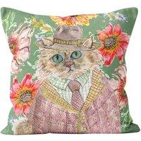 Claire Louise Cottage Floral Cat 45cm x 45cm Double Sided Cushion | Size: 45 cm x 45 cm