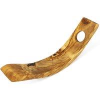 Verano Spanish Ceramics Olive Wood Natural Grained Rustic Floating Wine Bottle Holder L 30cm