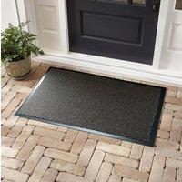 Desire Rugs Non Slip Dirt Trapper Rubber Edged PVC Barrier Door Entrance Mats in Brown | Size: 90 cm x 150 cm