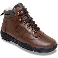 Pegasus Men's Waterproof Leather Sherpa Lined Boot with Side Zip in Brown | Size: 11
